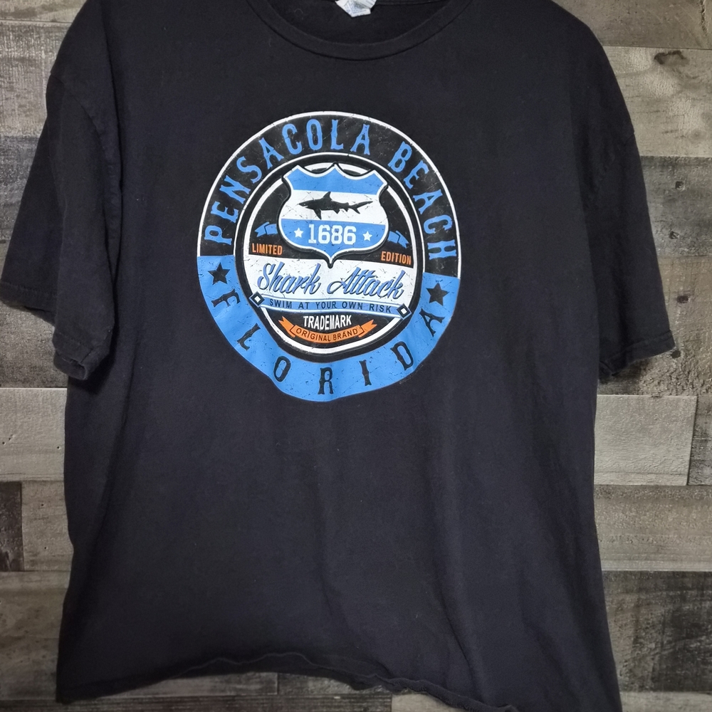 Black T-Shirt with Blue Graphic